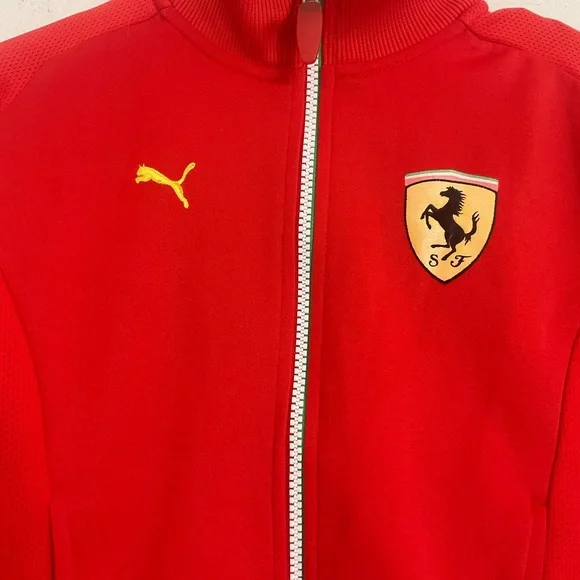 Vintage puma Ferrari track Jacket Red Boys Size 6 Logo Ferrari On Front/back - Picture 2 of 12